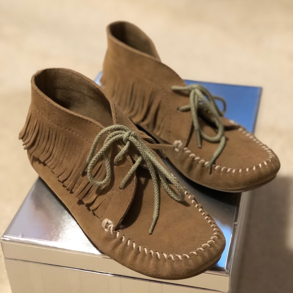 High top suede moccasins